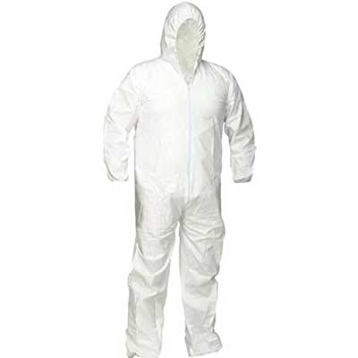 Combinaison non-tissé blanc+cagoule - L